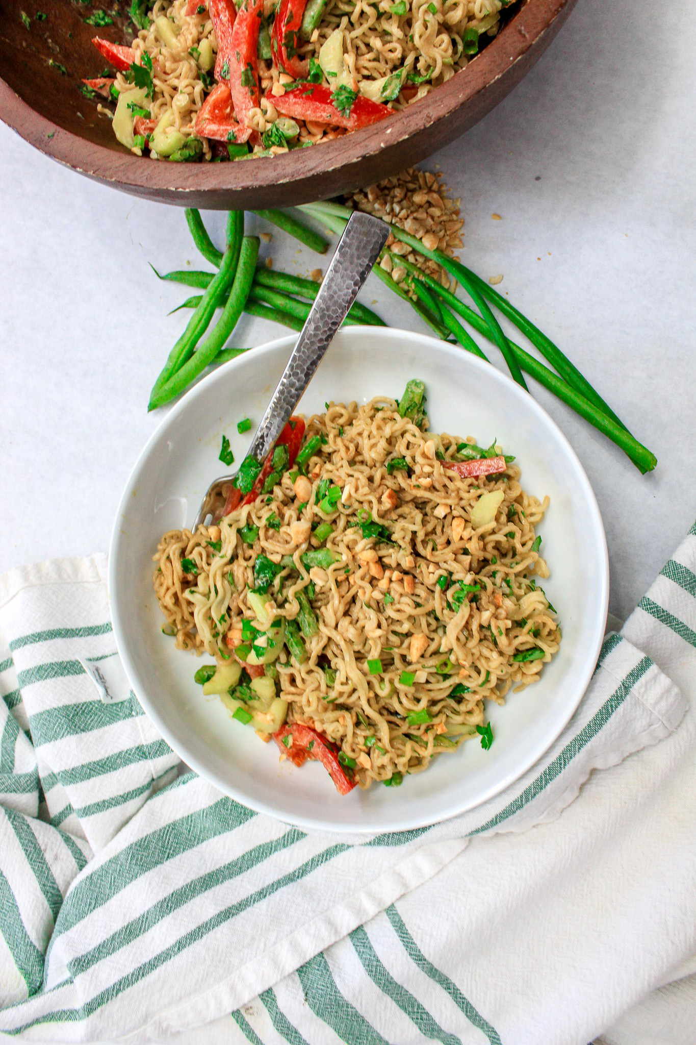 30 Healthy Ramen Noodle Recipes - Sweet and Spicy Noodle Salad via From Charm to Table | https://www.roseclearfield.com