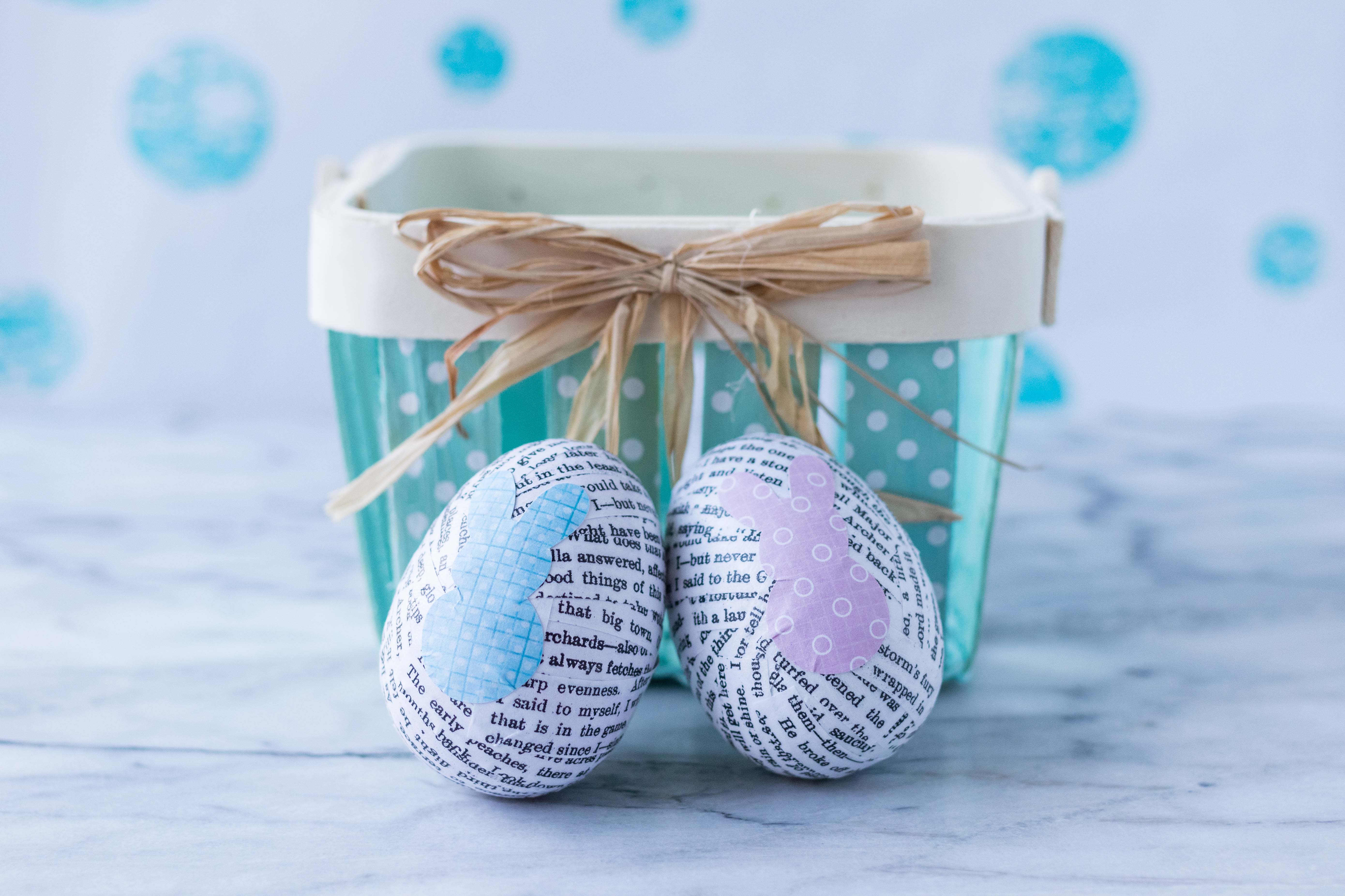 DIY Book Page Plastic Easter Eggs. A whimsical, upcycled Easter decorating idea that's fun for the whole family! #Easter #DIY #bookpagecrafts | https://www.roseclearfield.com