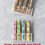 DIY Sheet Music Clothespin Magnets