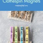 DIY Sheet Music Clothespin Magnets