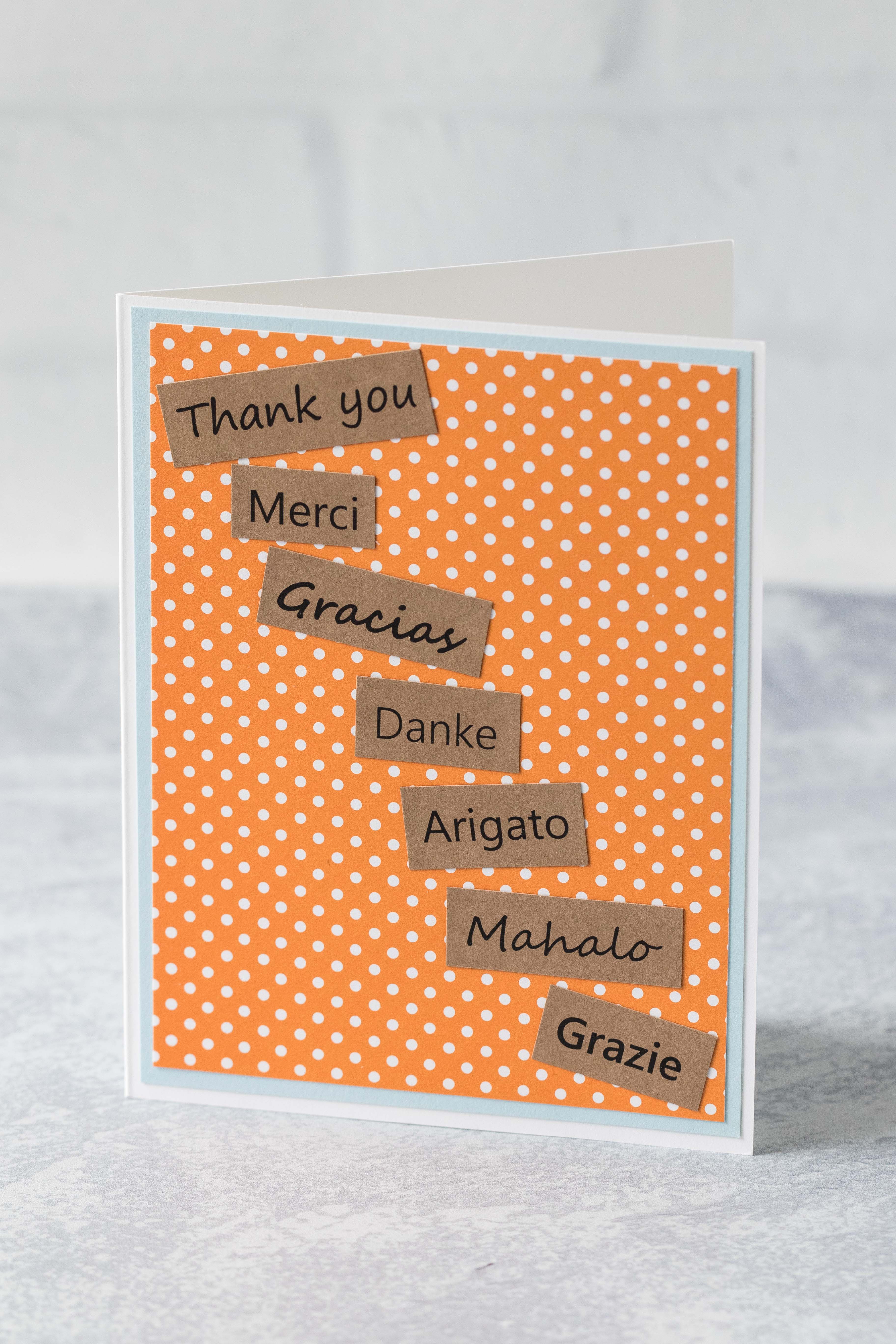 Thank you in multiple languages greeting card. #thankyoucard #greetingcard #greetingcardinspiration | https://www.roseclearfield.com