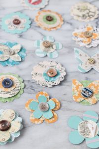 Sewn DIY scrapbook embellishments. Easy to make and far cheaper than pre-made embellishments! #DIY #scrapbooking #scrapbookembellishments | https://www.roseclearfield.com