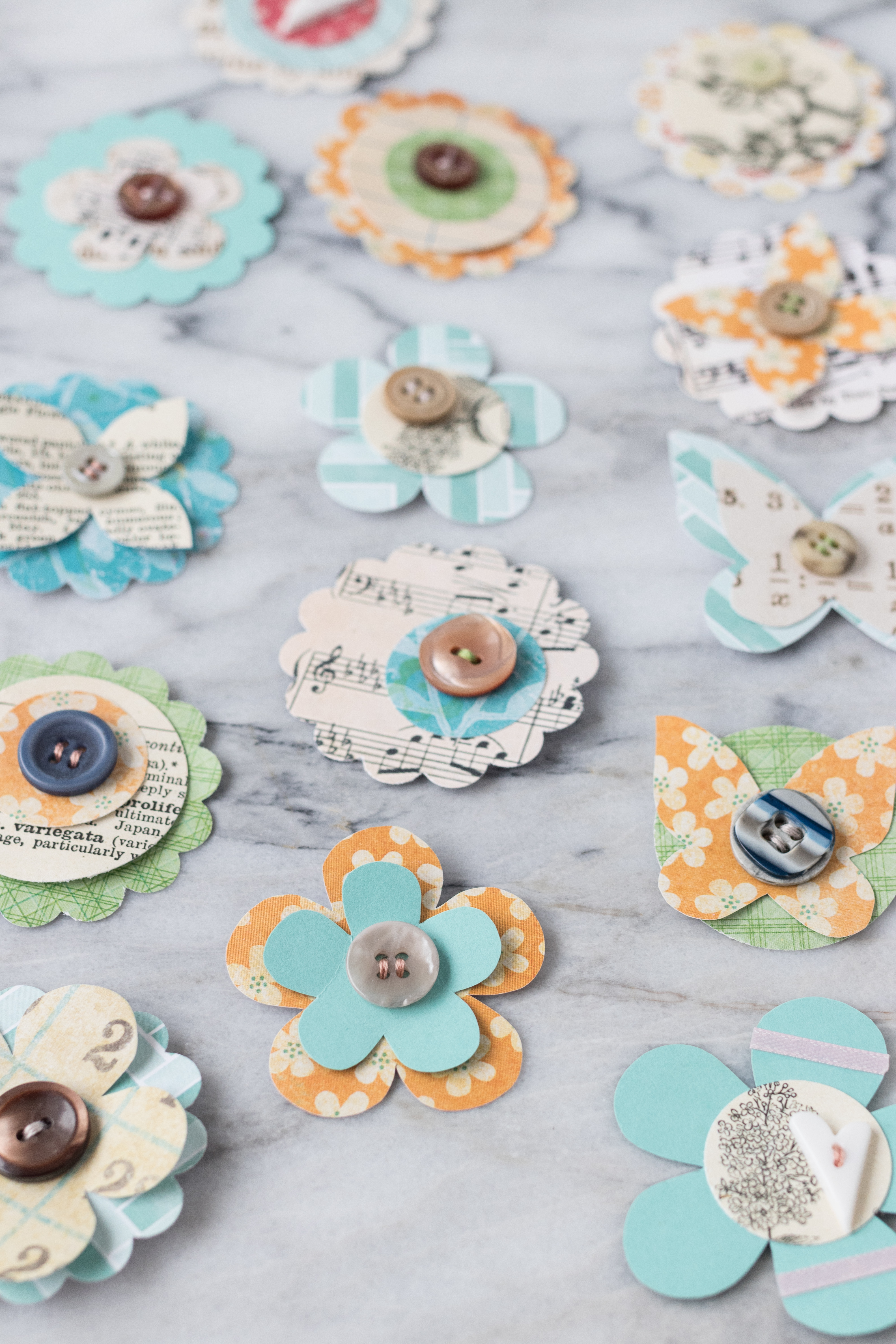 Sewn DIY scrapbook embellishments. Easy to make and far cheaper than pre-made embellishments! #DIY #scrapbooking #scrapbookembellishments | https://www.roseclearfield.com