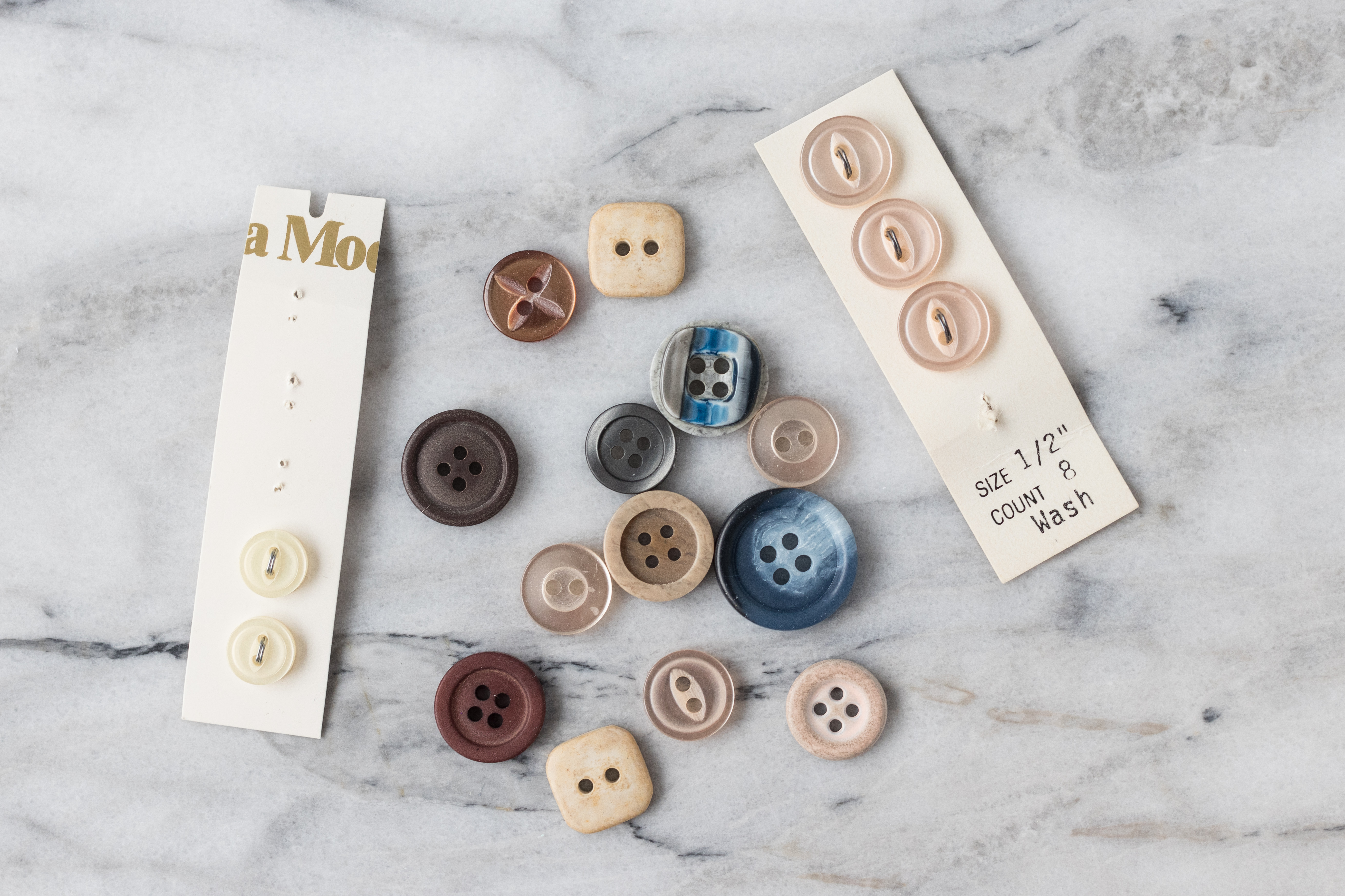 Vintage buttons for DIY scrapbook embellishments. #buttons #vintagebuttons #scrapbookembellishments | https://www.roseclearfield.com