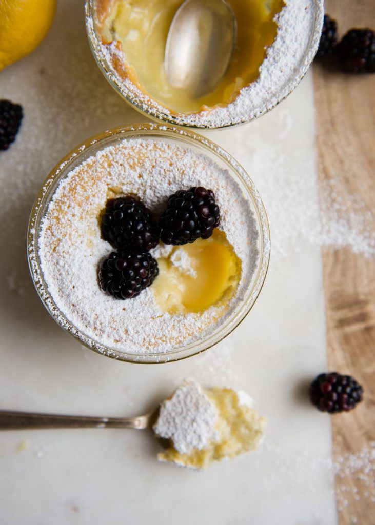 Fluffy lemon pudding for two via Design Mom. Restaurant-worthy flavor you can create at home for a date night or special occasion! #lemonpudding #homemadepudding #dessertfortwo | https://www.roseclearfield.com