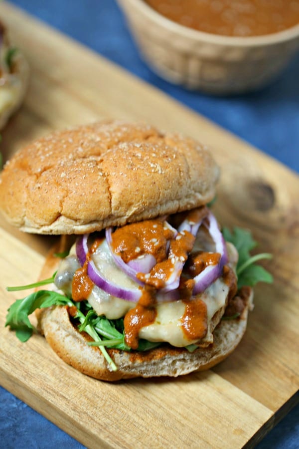 Chicken mole burger via Cooking in Stilettos. Love the concept of mole sauce on a chicken burger! #chickenburger #molesauce #grilling | https://www.roseclearfield.com