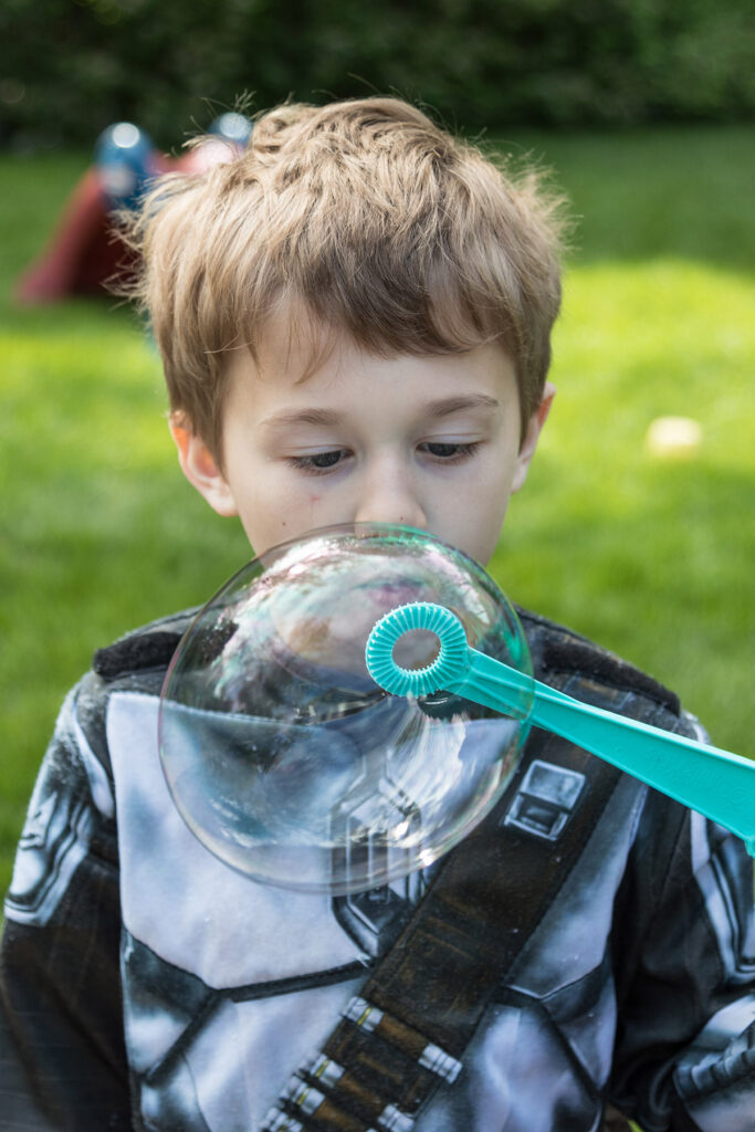 Tommy Blowing Bubbles