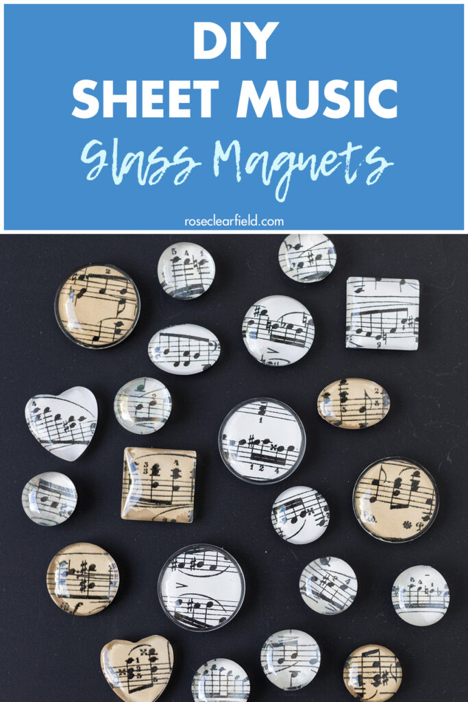 DIY Sheet Music Glass Magnets