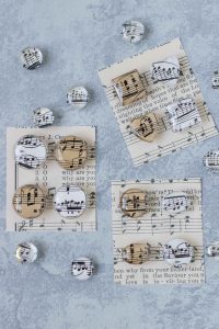 DIY sheet music glass magnets. Easy home decor to make with kids! #DIY #sheetmusic #glassmagnets | https://www.roseclearfield.com