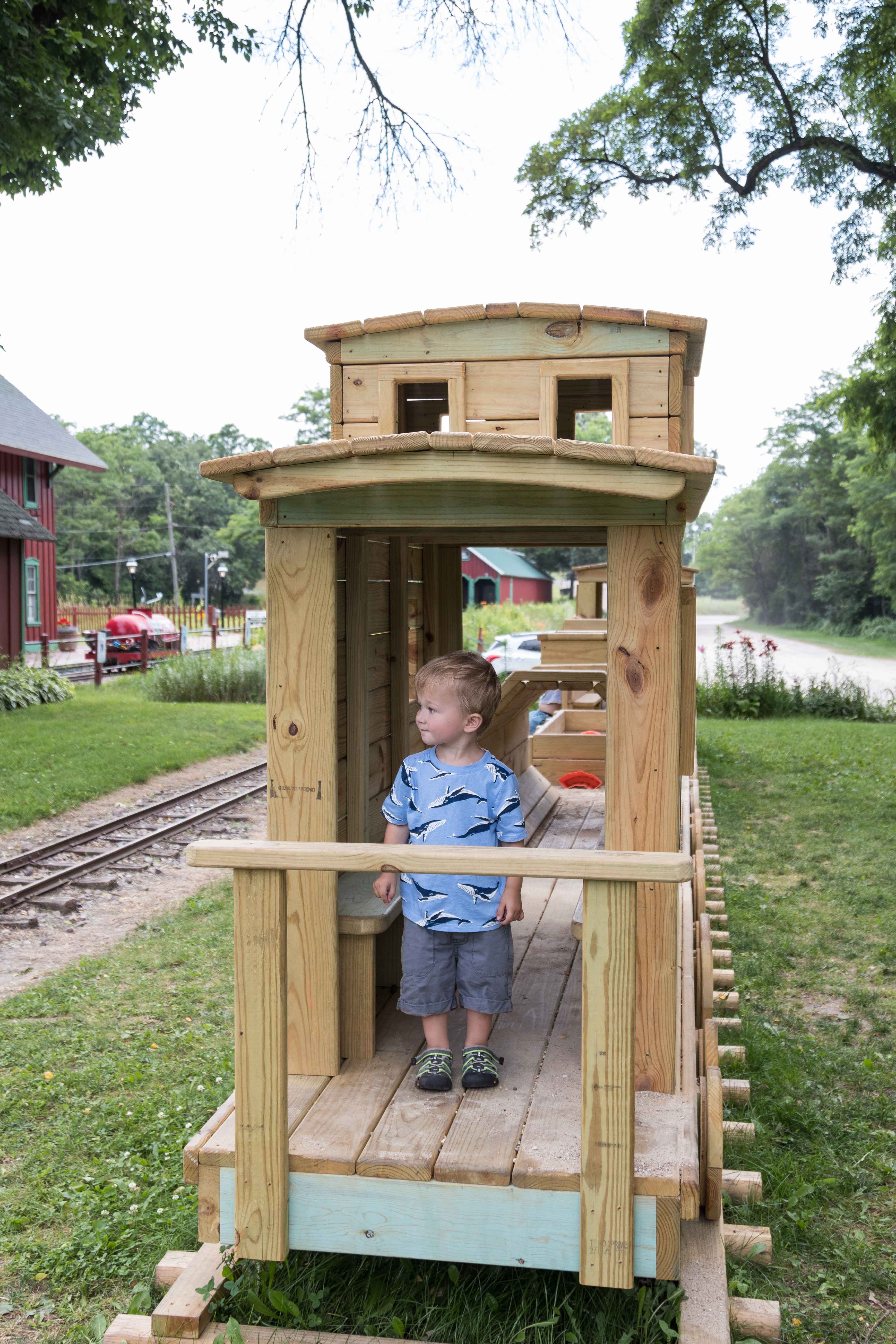 Wooden Train at Riverside & Great Northern Railroad | https://www.roseclearfield.com