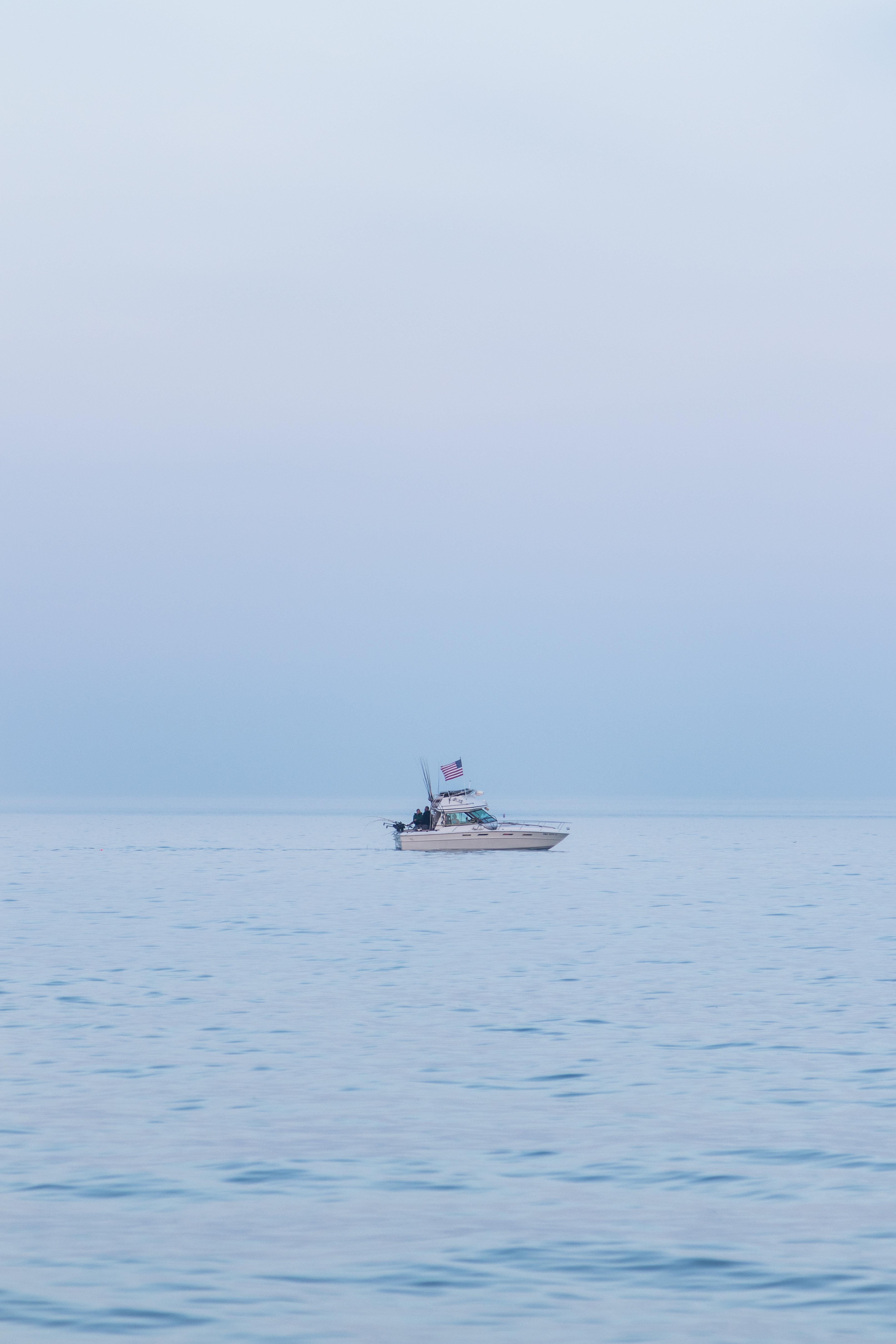 Boat at Golden Hour on Lake Michigan