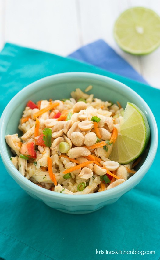 Chicken and Rice Salad with Ginger Sesame Dressing Kristine's Kitchen