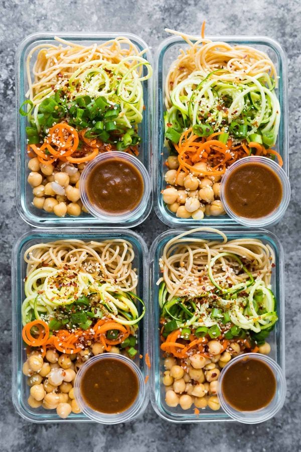 Cold Sesame Noodle Bowls Sweet Peas and Saffron