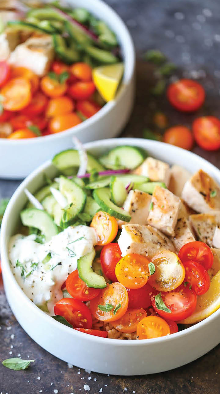 Greek Chicken Meal Prep Bowls Damn Delicious Crop