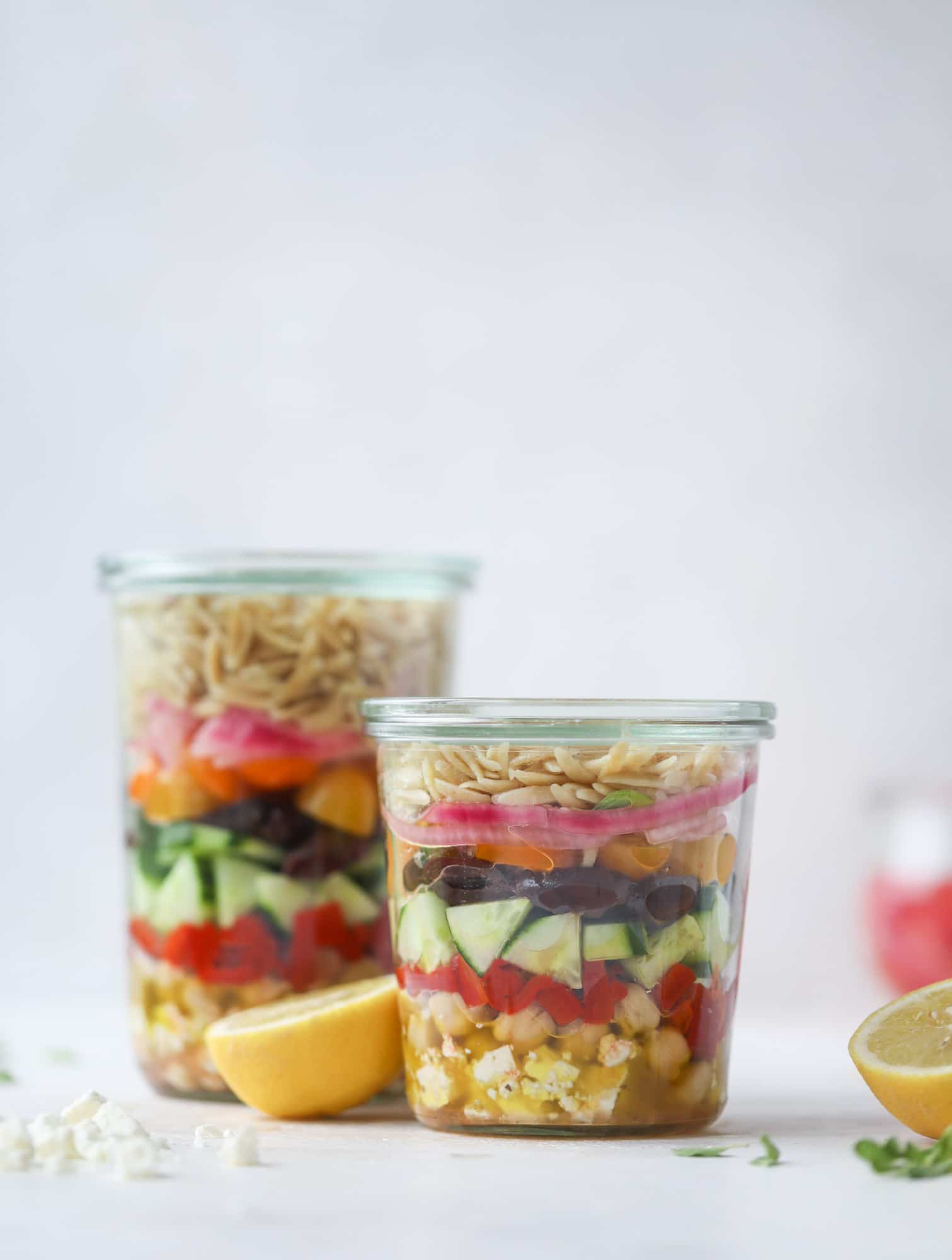 Greek Orzo Salad in a Jar How Sweet Eats