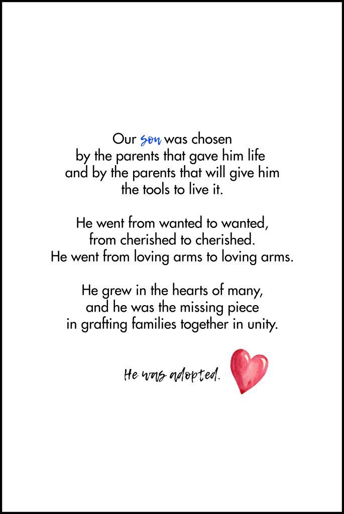 Our Son Was Chosen Adoption Quote