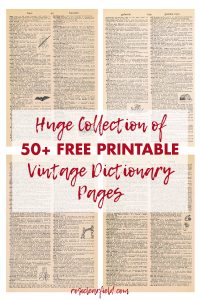50+ Free Printable Vintage Dictionary Pages