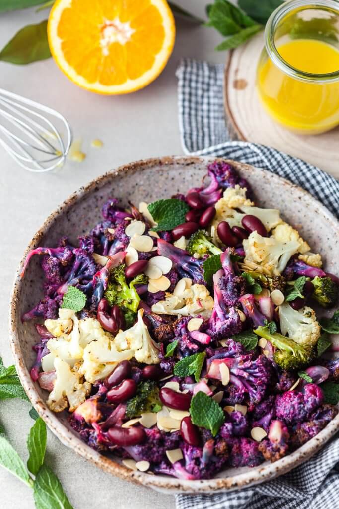 Winter Purple Cauliflower Salad Vibrant Plate