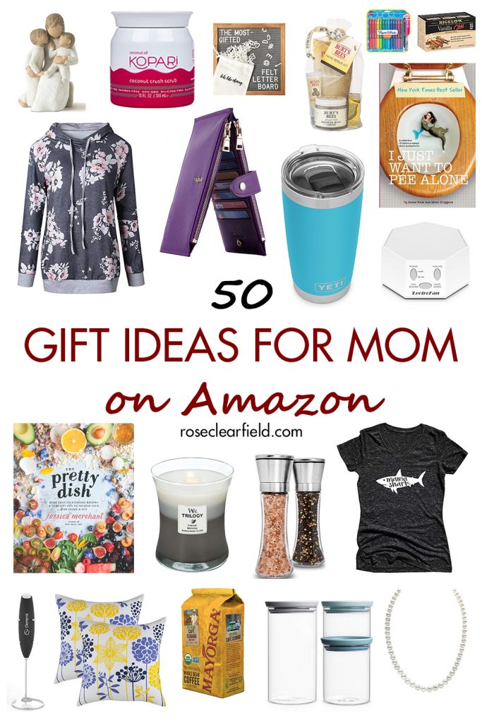 50 gift ideas for Mom on Amazon. Meaningful gift ideas for Mother's Day, Christmas, birthdays, and more! #momgiftsonAmazon #momgiftideas #Amazongiftideas #MothersDaygifts | https://www.roseclearfield.com