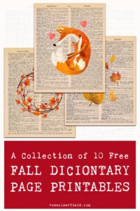 A Collection of 10 Free Fall Dictionary Page Printables
