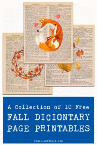 A Collection of 10 Free Fall Dictionary Page Printables