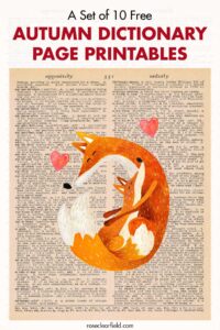 A Set of 10 Free Autumn Dictionary Page Printables
