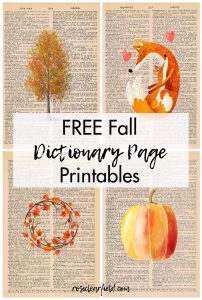 Free Fall Dictionary Page Printables