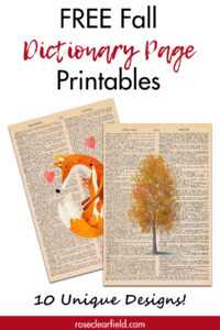 Free Fall Dictionary Page Printables