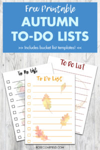 Free Printable Autumn To-Do Lists