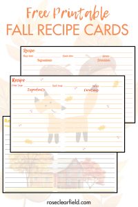 Free Printable Fall Recipe Cards