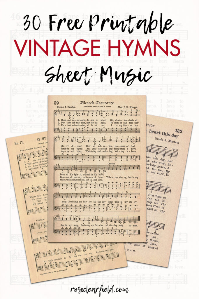 Free Printable Vintage Hymns Sheet Music