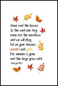 George Eliot Scarlet and Gold Fall Quote