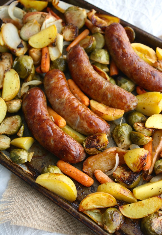 Oktoberfest Sheet Pan Brats with Roasted Vegetables Grab a Plate