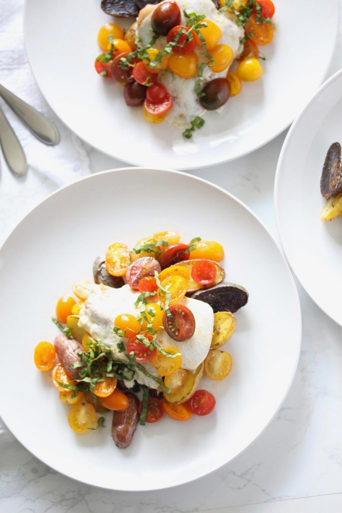 One-Pan Caprese Chicken and Baby Potatoes Zested Lemon