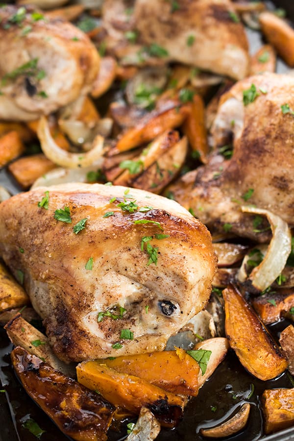 Roasted Sheet Pan Chicken and Sweet Potatoes The Lemon Bowl