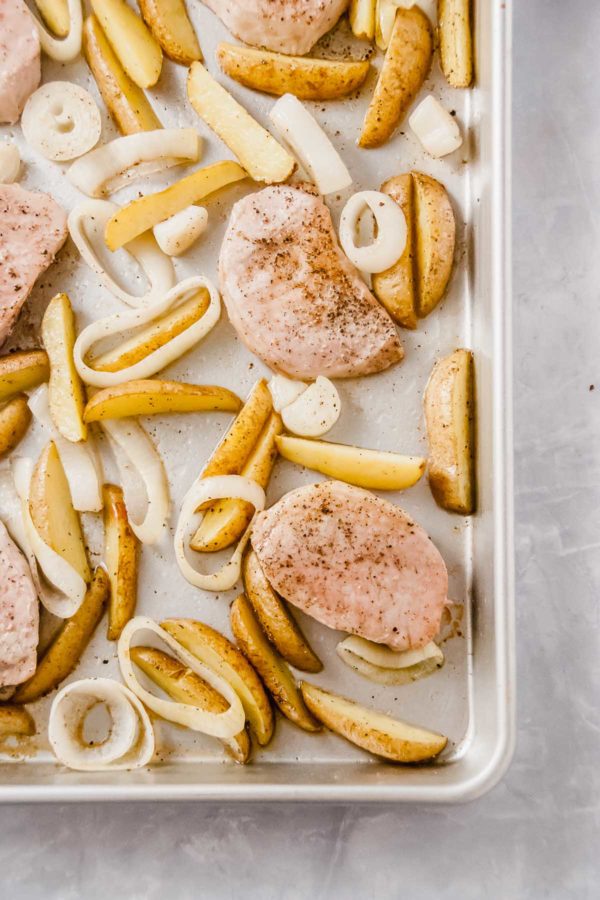 Sheet Pan Pork Chops and Potatoes The Beader Chef