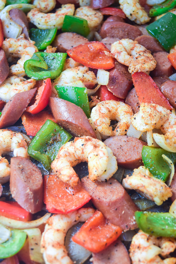 Sheet Pan Sausage and Shrimp Jambalaya Tasty Thin