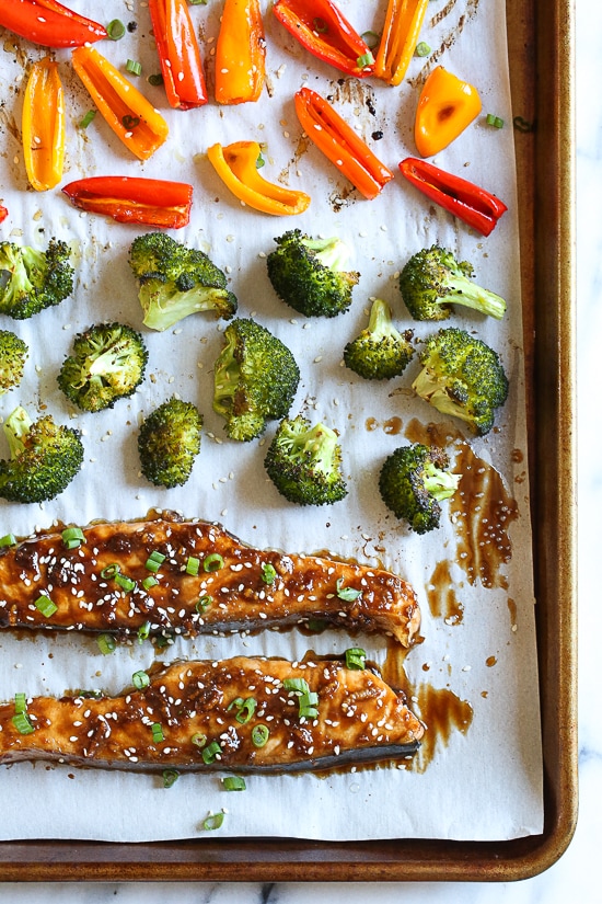 Sheet Pan Teriyaki Salmon and Vegetables Skinnytaste