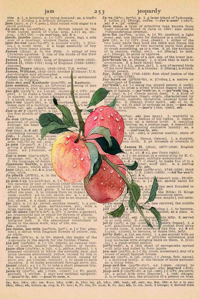 Vintage Dictionary Page Printable Fall Apples