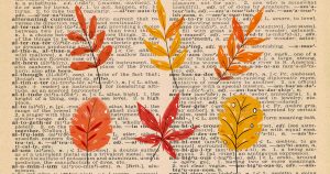 Vintage Dictionary Page Printable Autumn Leaves