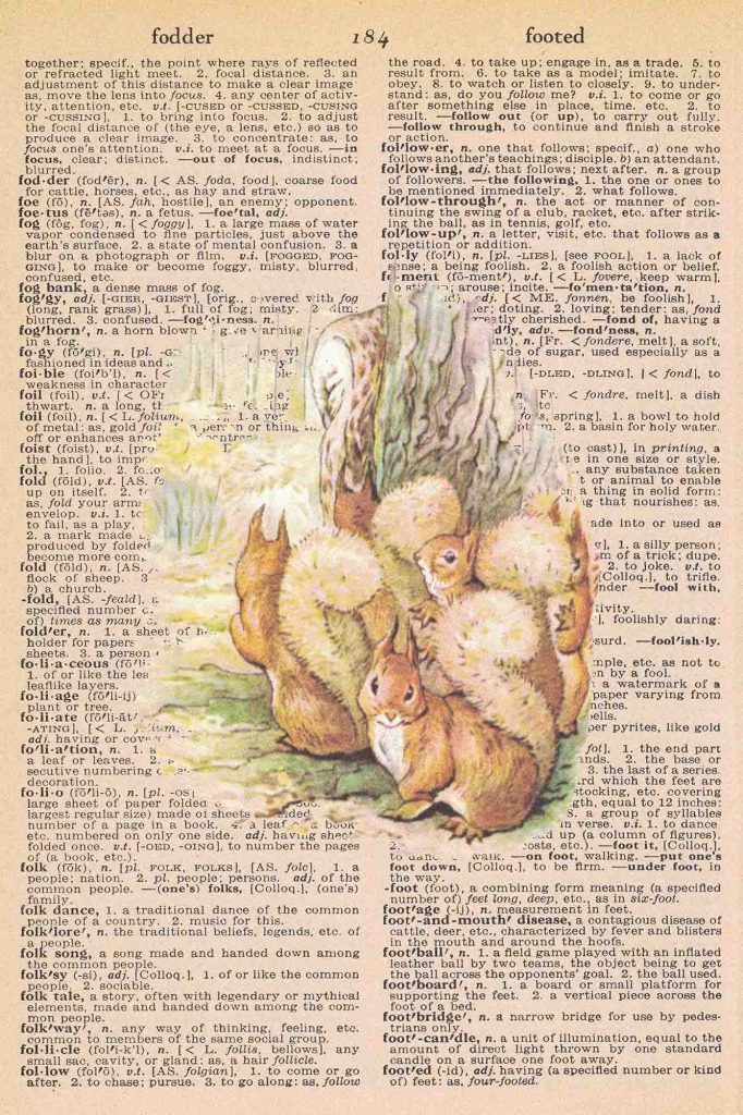 Vintage Dictionary Page Fall Printable Squirrels