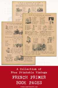A Collection of Free Printable Vintage French Primer Book Pages