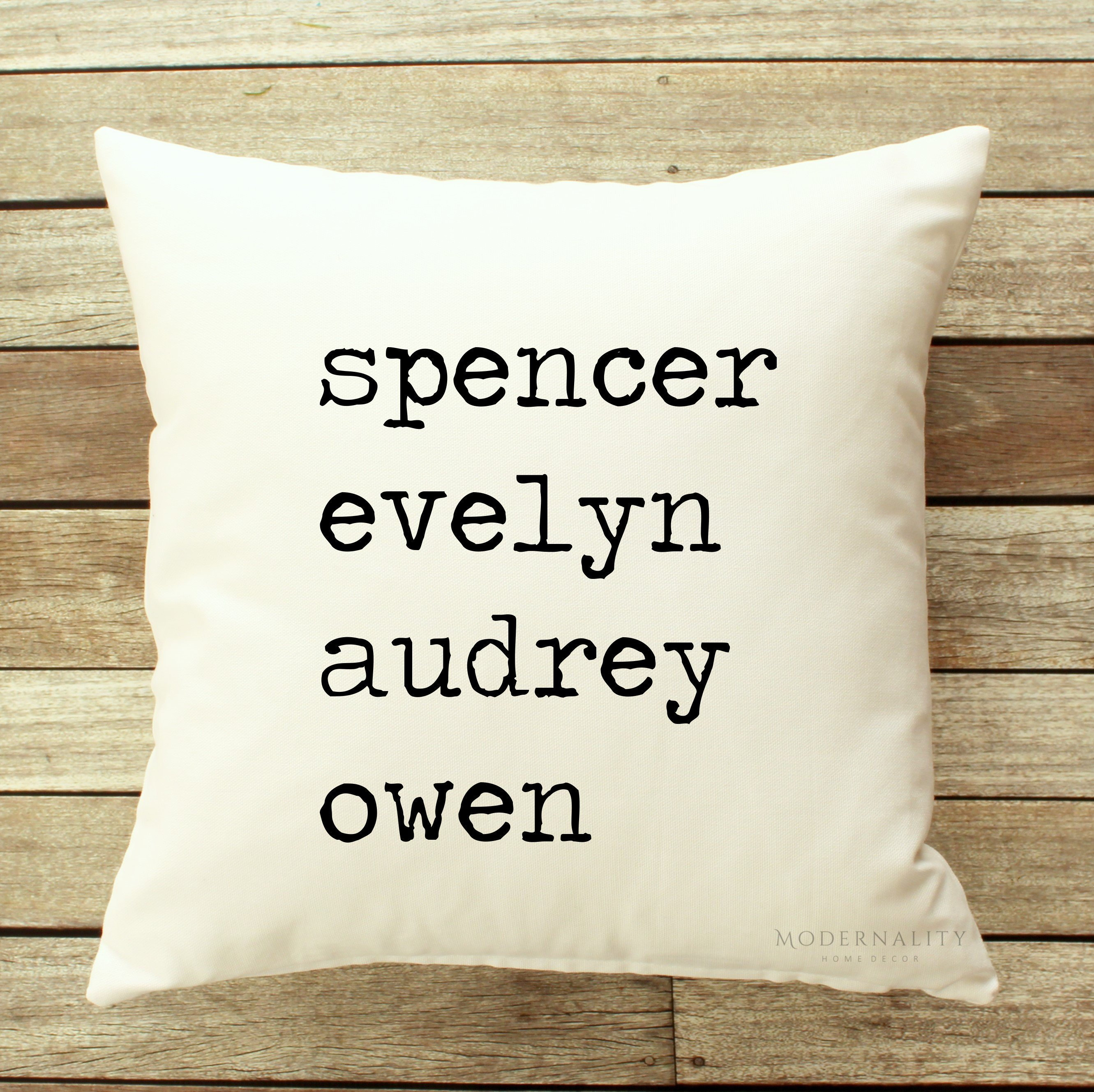 Custom Family Name Pillow ModernalityHomeDecor