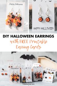 DIY Halloween Earrings with Free Printable Earring Cards