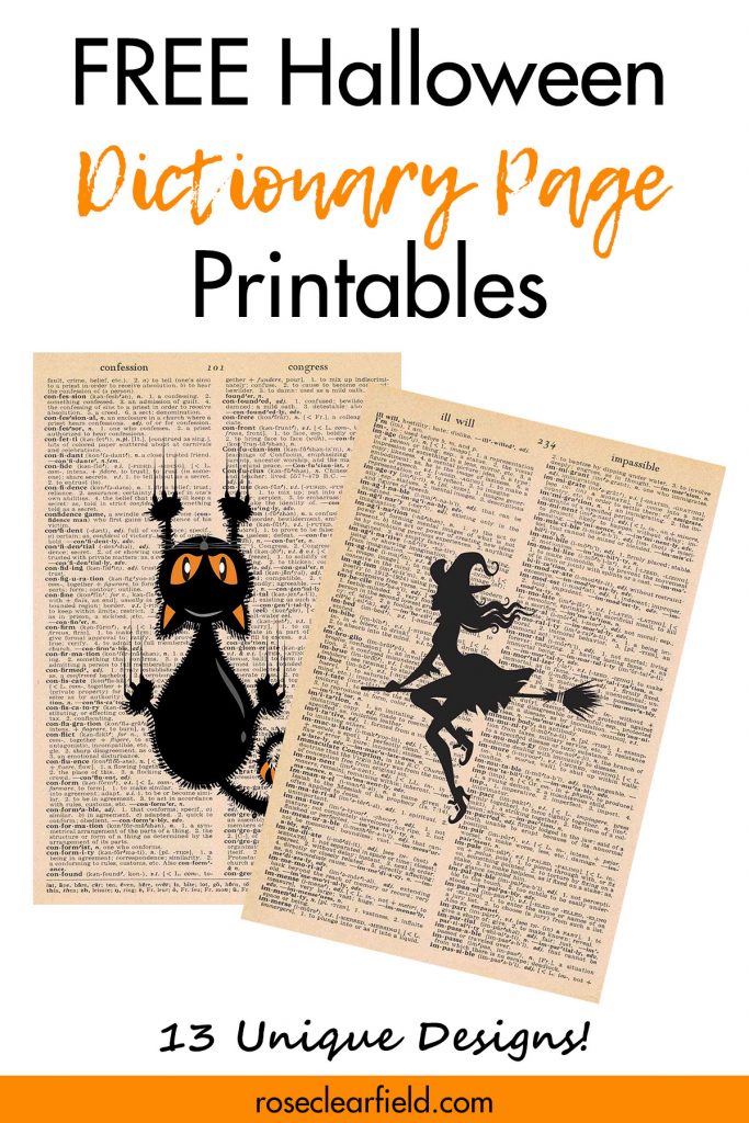 Free Halloween Dictionary Page Printables