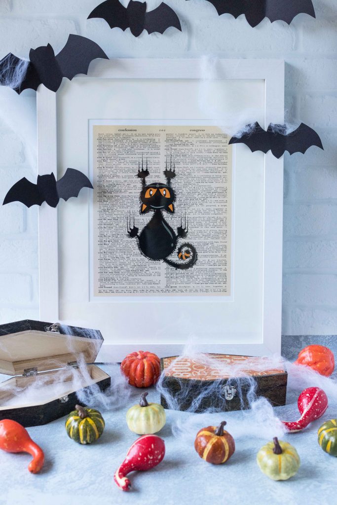 Free Halloween Dictionary Page Printables Framed Black Cat