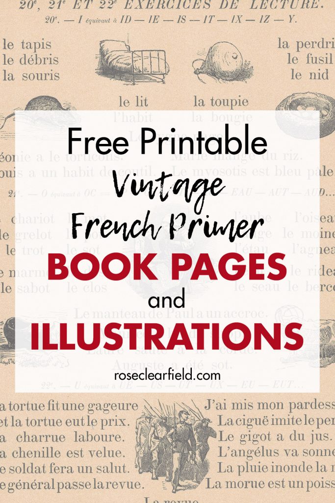 Free Printable Vintage French Primer Book Pages and Illustrations