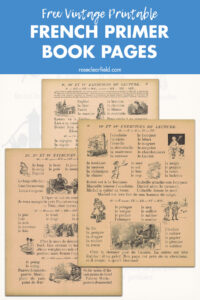 Free Vintage Printable French Primer Book Pages