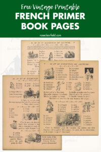 Free Vintage Printable French Primer Book Pages