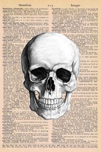 Halloween Vintage Dictionary Page Printable Skull